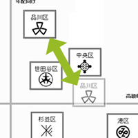 縦軸と横軸のマップ上で操作