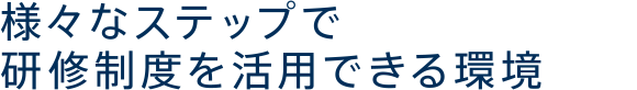様々なステップで研修制度を活用できる環境
