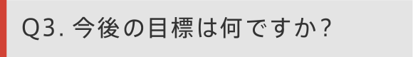 Q3. 今後の目標は何ですか？