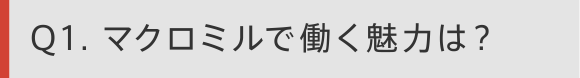 Q3. マクロミルで働く魅力は？