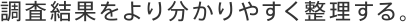 調査結果をより分かりやすく整理する。