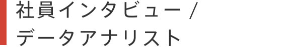 社員インタビュー / データアナリスト